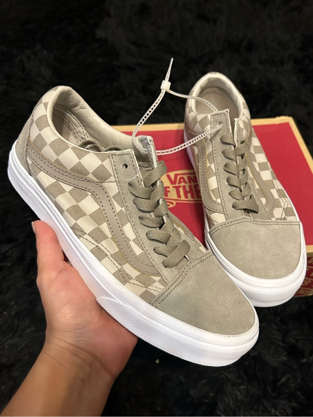 VANS Old Skool 'Checkerboard - Moon Rock Beige' shoes sneakers women’s 7.5 new